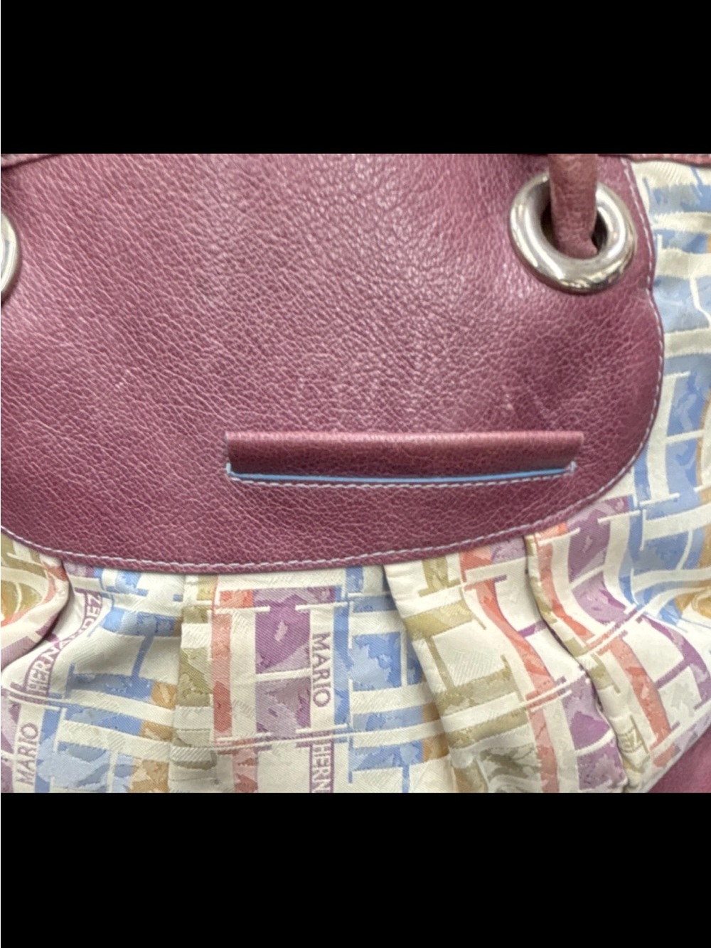Mario Hernandez Women’s Purple Multicolor Logo Zip Shoulder Bag, Butterfly Charm - Picture 5 of 10